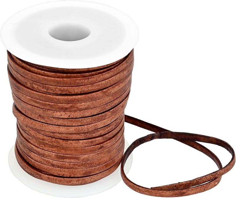 GENIQUE 3mm Leather Cord, 1/8 inch Leather String Cord, Leather Strips for Leather Shoe Laces, Necklace, Bracelets, Jewelry Making, Crafting (3mm Saddle Brown Distressed 5Mtr) - Image 5